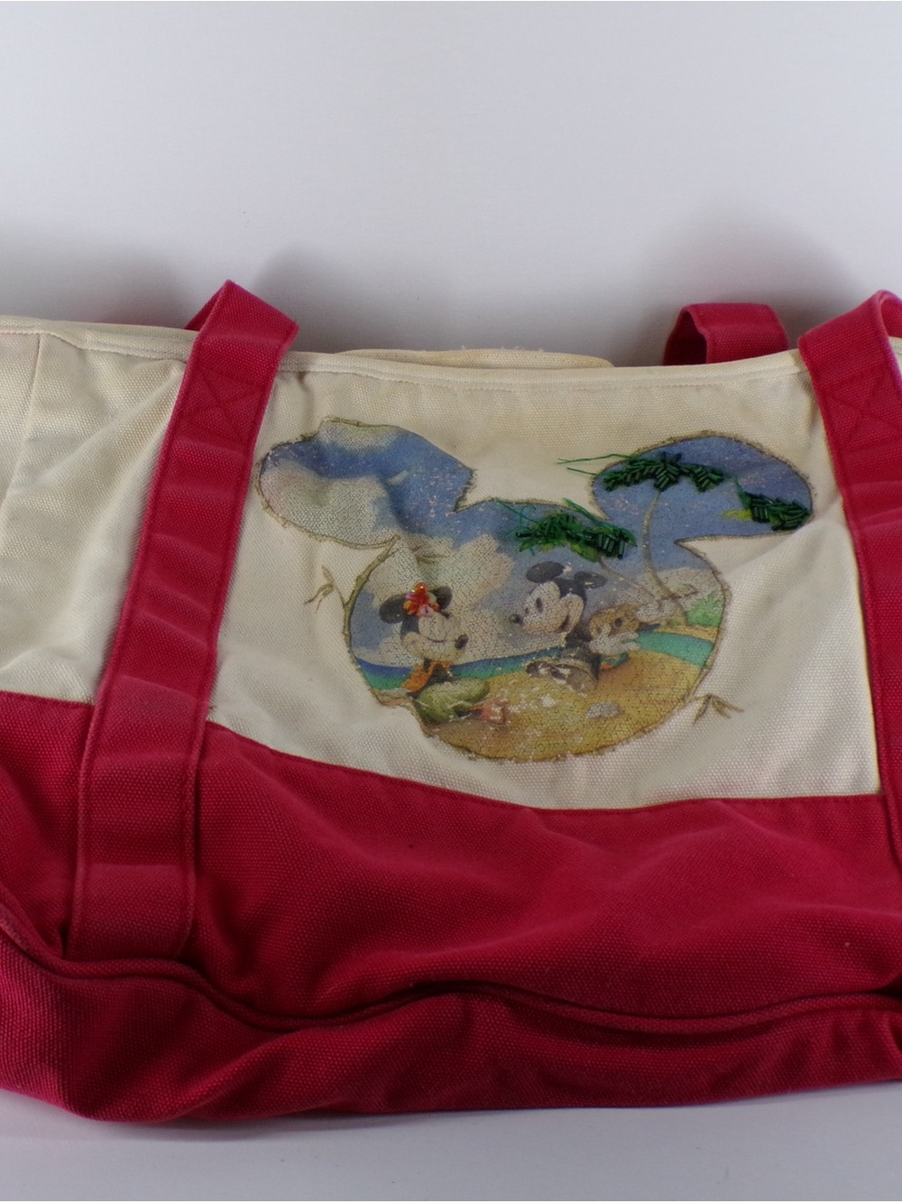 Disney Cream and Red Mickey Mouse Tote Bag